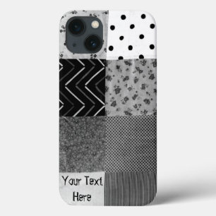 Etui iPhone Case-Mate Tissu patchwork de style vintage design noir blanc