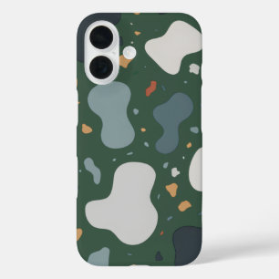 Coques iPhone 16 Tissu sur mesure de style Terrazzo minimaliste, Pa