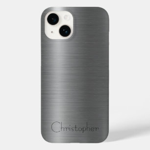 Coque Pour iPhone 14 Titane Argent Acier inoxydable Imprimer iphone 15