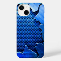 Titane bleu poli radial métal iphone 15