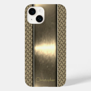 Coque Pour iPhone 14 Titane Or poli Iphone métallique radial 15