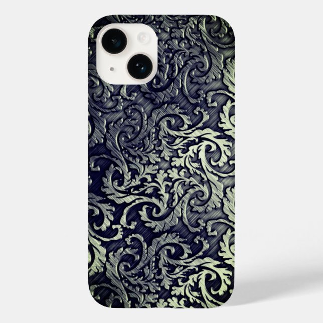 Coques Case-Mate iPhone Titane Polished vert radial métal iphone 15 (Verso)
