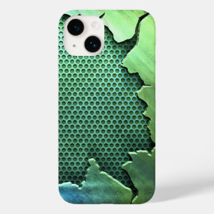 Coque Pour iPhone 14 Titane Polished vert radial métal iphone 15