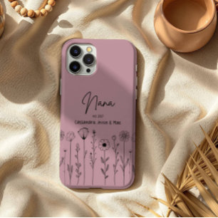Coques iPhone 16 Pro Max Titre personnalisé simple Floral Nana