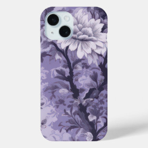 Coque Pour iPhone 15 Toile de fleur violette