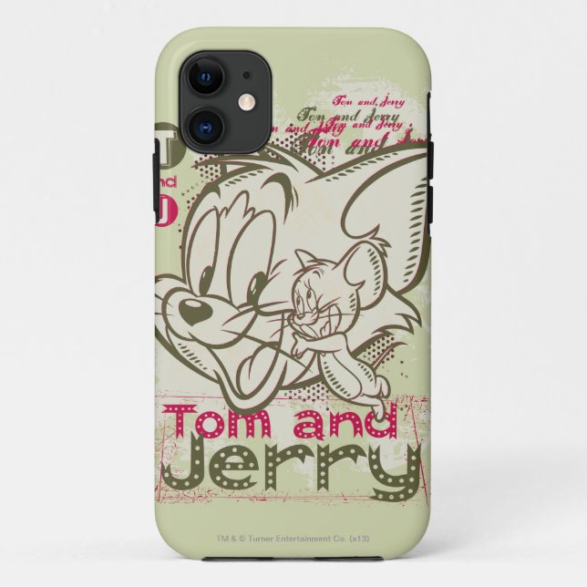 Coques Case-Mate iPhone Tom et Jerry Pink et Green (Dos)