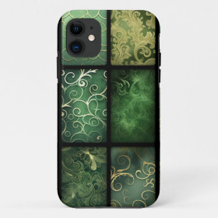 Case-Mate iPhone CASE TONS DE CUBES ORNÉES VERT ET OR IRLANDAIS