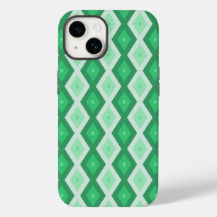 Coque Pour iPhone 14 Tons de motif diamant vert