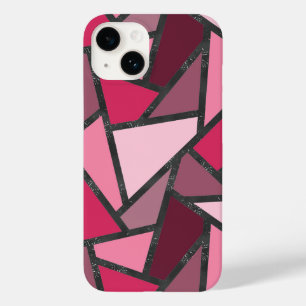 Coque Pour iPhone 14 Tons de motif en vitrail rose