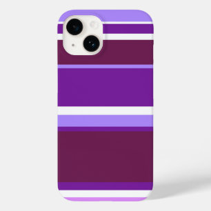 Coque Pour iPhone 14 Tons de rayures violettes
