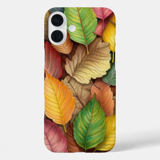 COQUES Case-Mate iPhone TONS D'OR ROUGE VERT FEUILLES TOMBÉES (Verso)