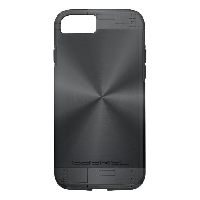 Coques Case-Mate iPhone Tons Noir Métallurgique Acier Inoxydable Look (Dos)