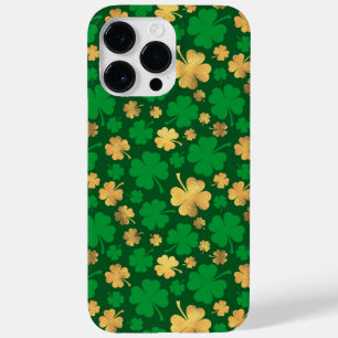 COQUE POUR POUR iPhone 14 PRO MAX TONS VERT & OR SHAMROCK IRLANDAIS