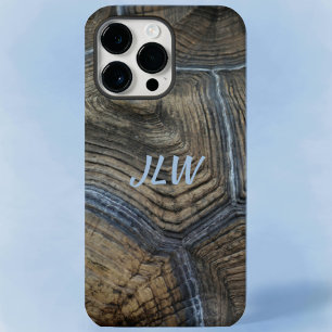 Coque Pour Pour iPhone 14 Pro Max Tortoiseshell faux naturel avec Initiales Classy