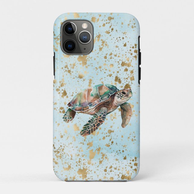 Coques Case-Mate iPhone Tortue de mer Gold Dream (Dos)