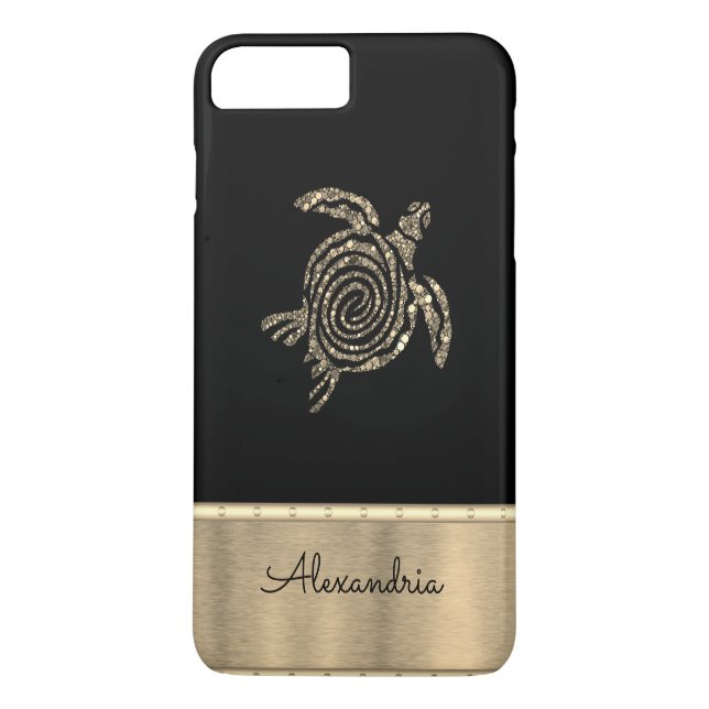 Coques Case-Mate iPhone Tortue en mosaïque d'or (Dos)