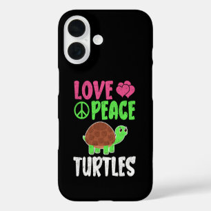 Coques iPhone 16 Tortues Amour Paix Mignon Animaux de Zoo Amoureux
