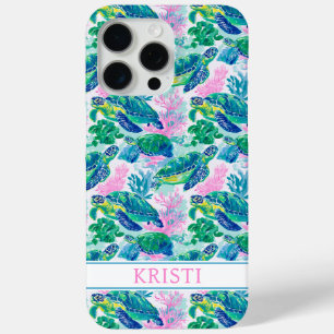 Coque iPhone 15 Pro Max Tortues de mer colorées