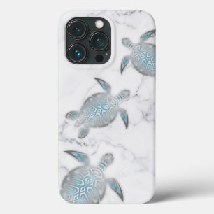Case-Mate iPhone Case Tortues de mer grises en marbre d'argent