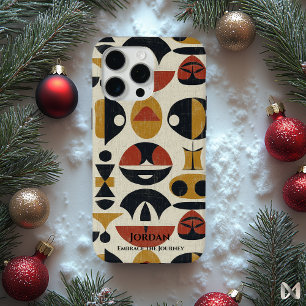 Coque iPhone 15 Pro Max Totem Art autochtone canadien, Élégance Abstraite