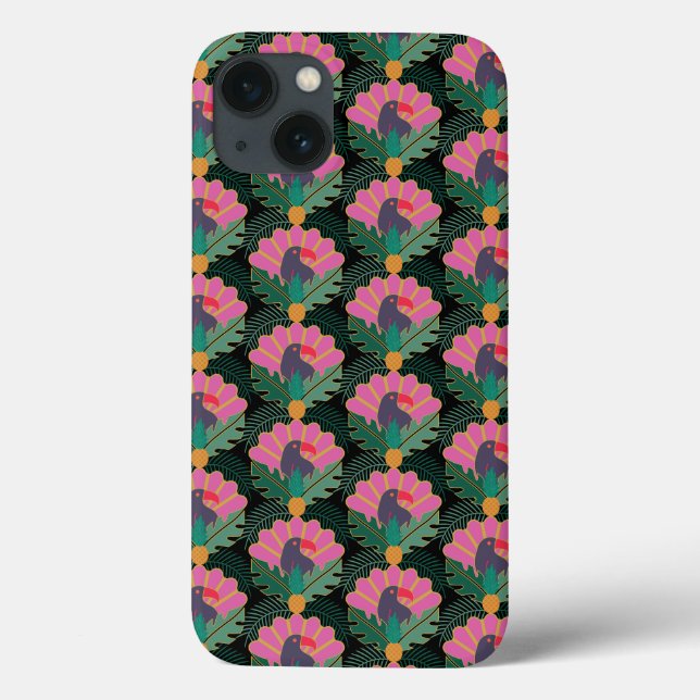Coques Case-Mate iPhone Toucans & ananas Tropical Art Déco (Verso)