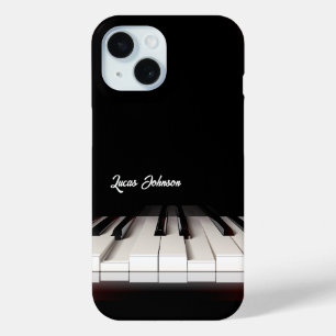 Coque Pour iPhone 15 Touches de piano noir et blanc   Cadeaux de fans d