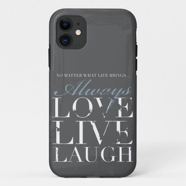 Coques Case-Mate iPhone Toujours amour, vivant, rire - couverture grise (Dos)