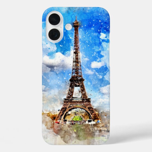 Coques Case-Mate iPhone Tour Eiffel aquarelle (Verso)