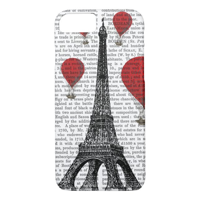 Coques Case-Mate iPhone Tour Eiffel et Ballons rouges à air chaud (Dos)