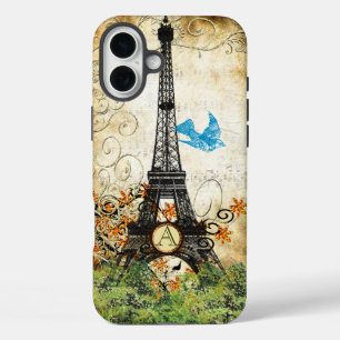 Coques iPhone 16 Plus Tour Eiffel Monogram Vintage Bird