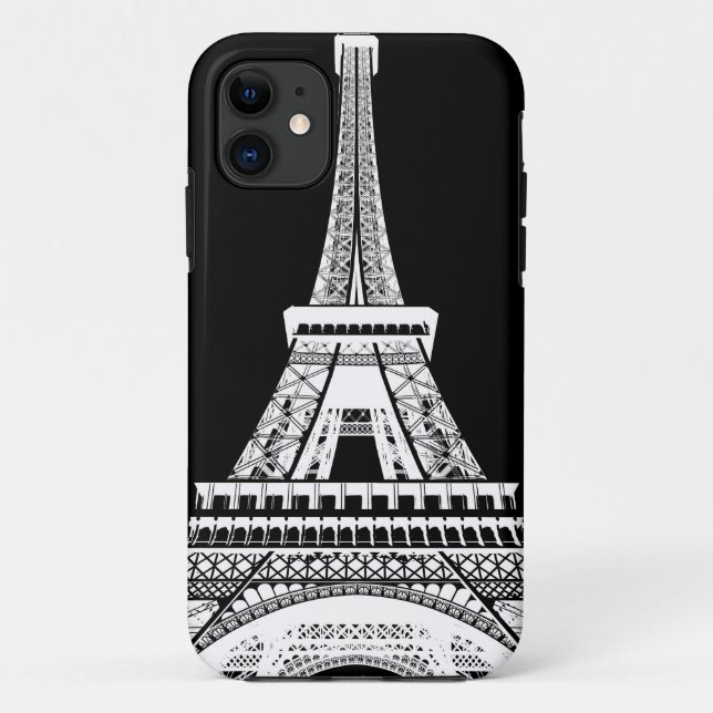 Coques Case-Mate iPhone Tour Eiffel noir blanc (Dos)