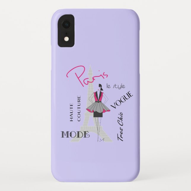 Coques Case-Mate iPhone Tour Eiffel Paris Mode Lite violet (Dos)