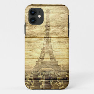 Coques Pour iPhone Tour Eiffel vintage Paris en bois