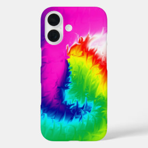 Coques iPhone 16 Tourbillon abstrait néon brillant