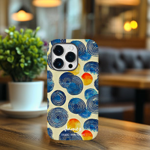 Coque Pour iPhone 14 Pro Tourbillon Abstrait Personnalisable avec Nom et Ph