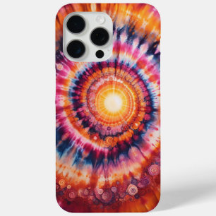 Coque iPhone 15 Pro Max Tourbillon de coucher de soleil, teinture à Cravat