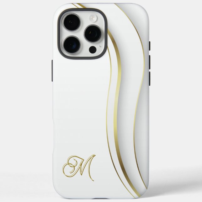 Coques Case-Mate iPhone Tourbillon Doré Monogrammé  (Verso)