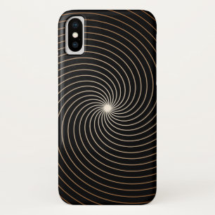 Coques Pour iPhone Tourbillon noir et blanc avec dégradé brun