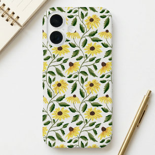 Coques iPhone 16 Tournesol Aquarelle Fleur Sauvage Jaune Vert