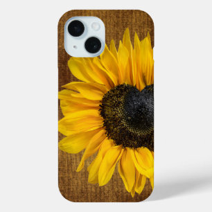 Coque Pour iPhone 15 Tournesol en forme de coeur
