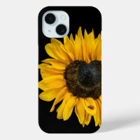 Tournesol En Forme De Coeur Avec Ladybug