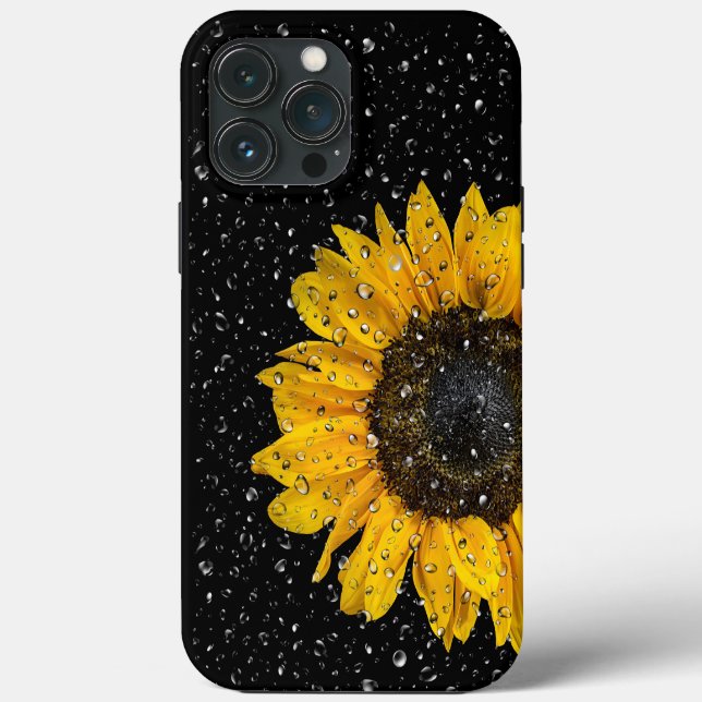 Coques Case-Mate iPhone Tournesol et gouttes de pluie (Verso)