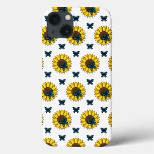 Case-Mate iPhone Case Tournesol et papillon bleu