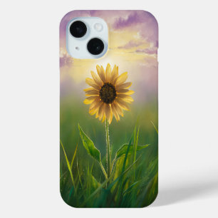 Coque Pour iPhone 15 Tournesol Fluisant Dans Le Terrain Grassy