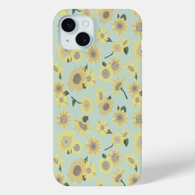 Coques Case-Mate iPhone Tournesol peint Turquoise jaune orangé (Verso)