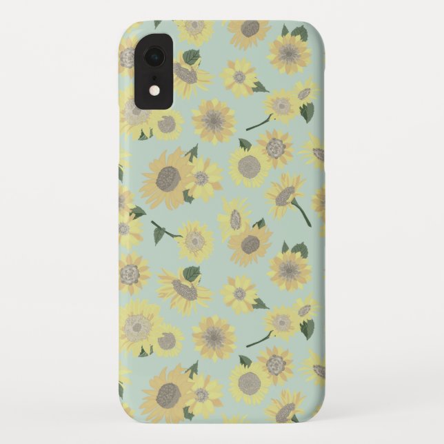 Coques Case-Mate iPhone Tournesol peint Turquoise jaune orangé (Dos)