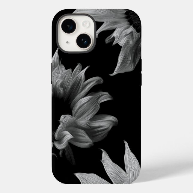Coques Case-Mate iPhone Tournesol - Photographie d'art noir et blanc (Verso)