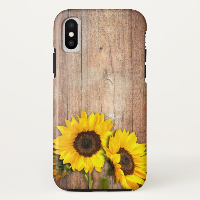 Coques Case-Mate iPhone Tournesol rustique en bois d'été (Dos)