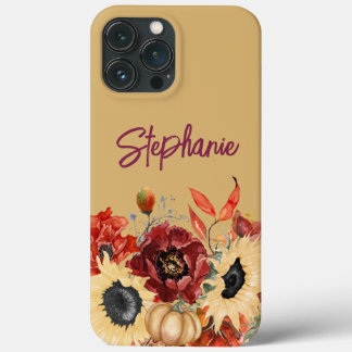 Case-Mate iPhone Case Tournesols Citrouilles Bourgogne Floral Automnal N