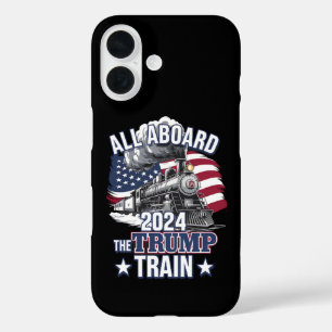 Coques iPhone 16 Tous à bord du train Trump Trump 2024 Patriotique